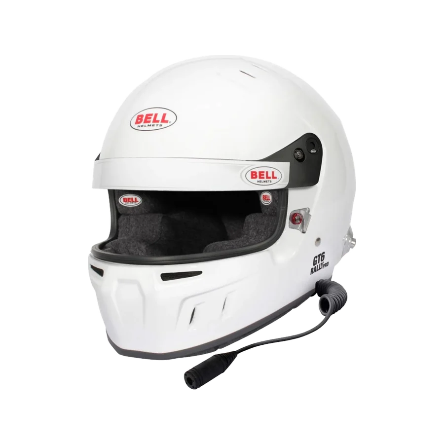 Casque FIA Bell GT6 RALLY Pro, finition blanc