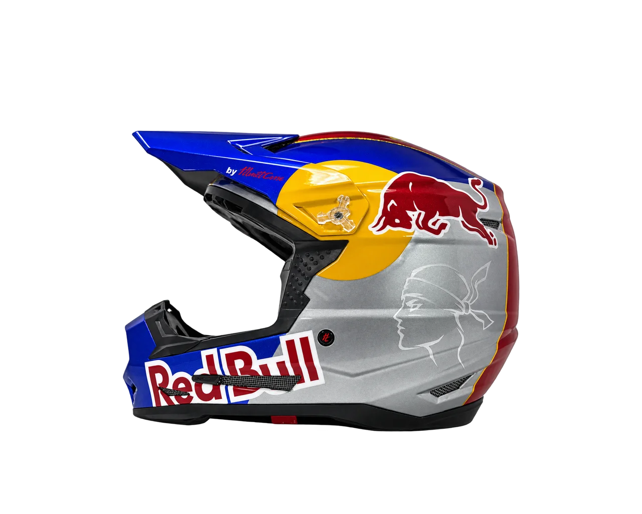 Profil gris platinium et tête de Maure du casque 6D